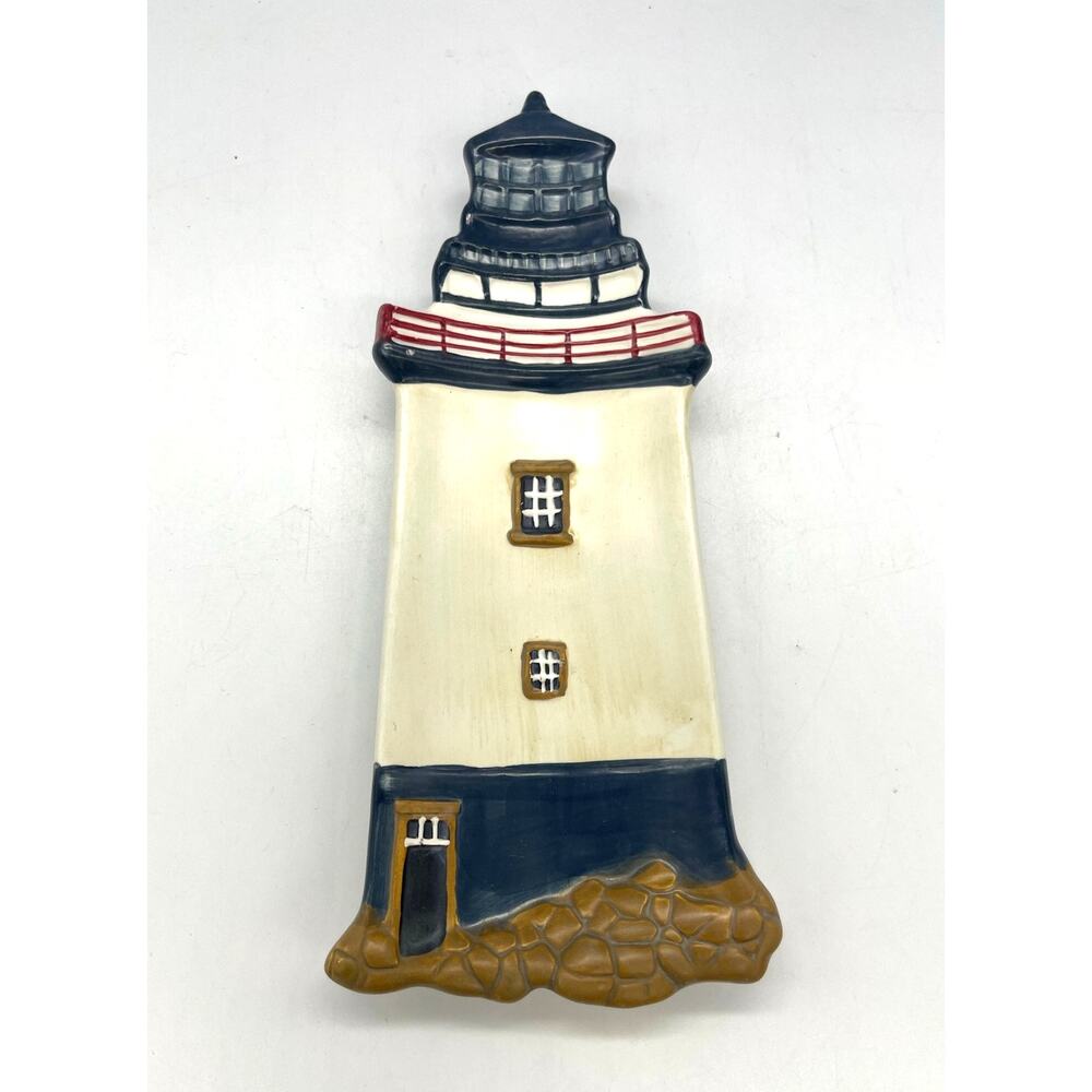 Sakura "By the Sea" Coastal Lighthouse Ocean Spoon Rest Davis Carter Brown 8.75"